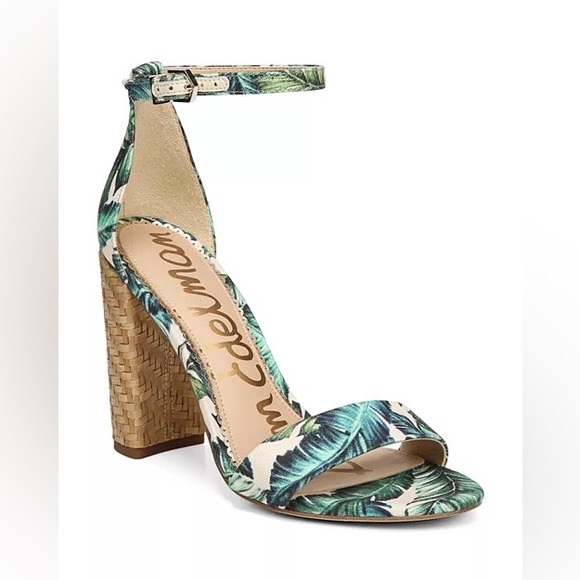 Sam Edelman Palm Print Sandal Block Heels (US 6) - Picture 1 of 5
